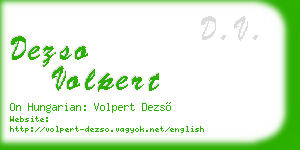 dezso volpert business card